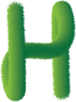 letter H 3d fluffy illustration png