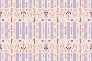 Ethnic ikat egyptian hieroglyphs pattern pastel color. Abstract traditional folk antique tribal graphic line ornate elegant luxury vintage retro. Texture textile fabric ethnic egyptian patterns vector