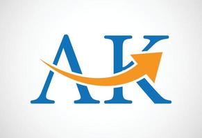 Initial AK Letter logo design, Vector design concept