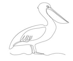 abstract Pelican Continuous On Line Drawing vector