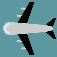 Aeroplane, a top view for plane, transportation means, airlines symbol and tag, black wings, suitable for plane ticket and tourism cards, plane illustration vector, black and grey and blue colors vector