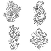 Textile Fabric neck design, pattern traditional, floral necklace embroidery design for fashion women clothing Neckline design for textile print. vector