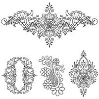 Textile Fabric neck design, pattern traditional, floral necklace embroidery design for fashion women clothing Neckline design for textile print. vector