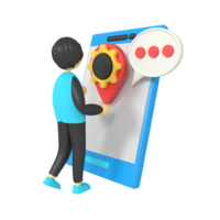 3d illustration of a man setting the delivery location png