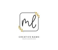 ML Initial letter handwriting and  signature logo. A concept handwriting initial logo with template element. vector