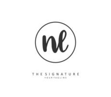 NL Initial letter handwriting and  signature logo. A concept handwriting initial logo with template element. vector