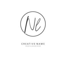 NL Initial letter handwriting and  signature logo. A concept handwriting initial logo with template element. vector