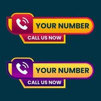 Call us now button logo sign and symbol vector with Phone number