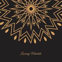 Creative luxury decorative mandala design for mehndi invitation card with black  background vector