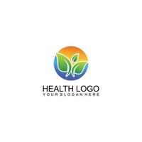 Healthcare people leaf logo template isolated in white vector