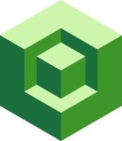 óptico espejismo de 3d cubo. cubo en el cubo. vector ilustración de cajas 3d espejismo geométrico caja para diseño gráfico, logo, símbolo, educación o Arte