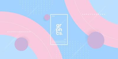 Geometric circle abstract background with purple,blue, and pink shapes design. Simple and cute style. Eps10 vector