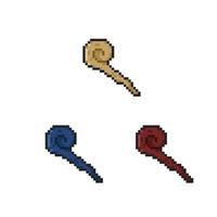 magic rod with different color in pixel art style vector