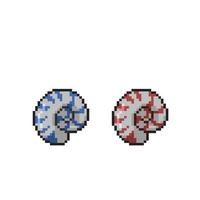 animal shells with different color in pixel art style vector