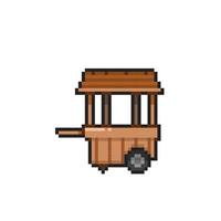 sales cart in pixel art style vector