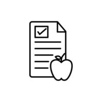 nutrition list icon. outline icon vector