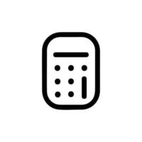 Calculator Vector Icon, Outline style, isolated on white Background.