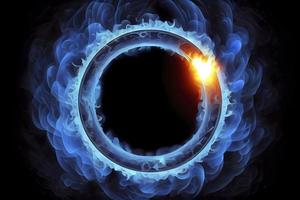 Blue ring of Fire. with a lot of copy space photo