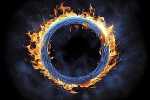 Blue ring of Fire. with a lot of copy space photo