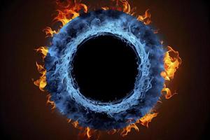 Blue ring of Fire. with a lot of copy space photo