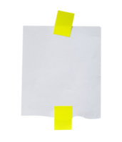 blank white paper note isolated with double tape png