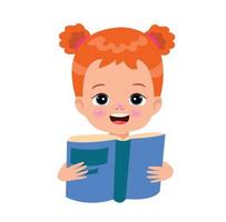 A girl with a book in his hands is reading a book. vector