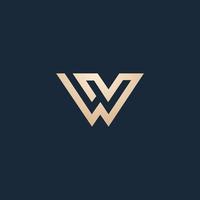 Luxury and modern W logo design vector