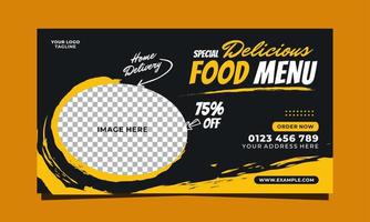 Special delicious food menu social media banner template vector