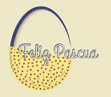 Feliz Pascua, Translation from Spanish - Happy Easter, Easter day design vector