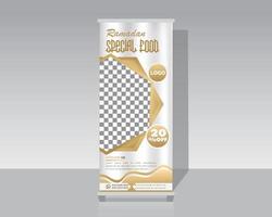 Fast Food Roll Up Banner Template vector