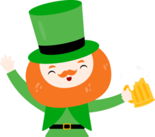 St.Patrick cartoon character with beer illustration png