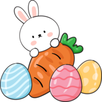 Cute easter bunny dessert illustration png