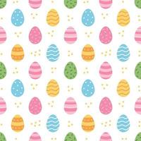 Vector seamless easter pattern. Cute background with easter eggs.