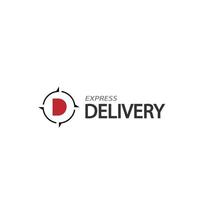 D logo delivery express letter icon symbo vector