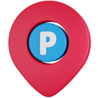 3d ícone ilustração PIN ponteiro localização estacionamento png