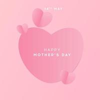 Mothers day greeting card with heart vector