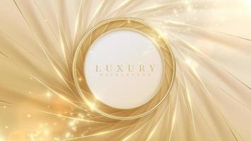 Gold circle frame with golden light effects decoration and bokeh. Luxury modern style background. vector