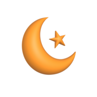 3d måne ikon illustration lämplig för ramadan, eid fitri, eid Adha och maulid. png