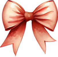 Red Bow Watercolor Illustration png