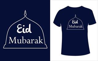 Eid Mubarak typography t shirt design vector