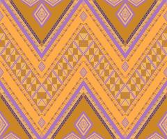 Ethnic folk geometric seamless pattern in brown, purple and yellow tone in vector illustration design for fabric, mat, carpet, scarf, wrapping paper, tile and more