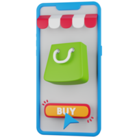 3D Icon Illustration Purchase via Smartphone png