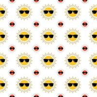 Sun seamless pattern. Colorful sun seamless pattern vector