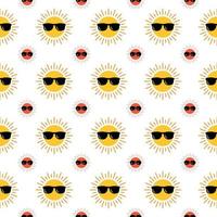 Sun seamless pattern. Colorful sun seamless pattern vector