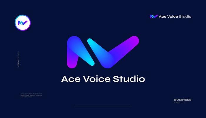 Abstract Initial Letter A and V Logo Design with Colorful Blend Gradient Style. AV Letter Logo Suitable for Business and Technology Logo