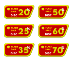 reeks label flash uitverkoop korting percentage png