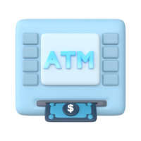 Bankomat maskin, resa och flygplats 3d ikon png