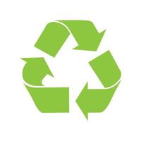 The universal recycling symbol. International symbol used on packaging to remind people to dispose of it in a bin instead of littering. Icon isolated on white background. Vector illustration.