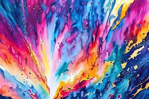 Water color or oil painting fine art illustration of abstract splash flame fire spray brush dropping artistic print digital art. photo