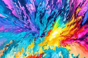 Water color or oil painting fine art illustration of abstract splash flame fire spray brush dropping artistic print digital art. photo